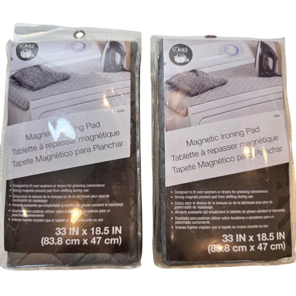Dritz Magnetic Ironing Pad 33x18.5in Heat Reflective Cotton Set of 2 - Picture 11 of 13
